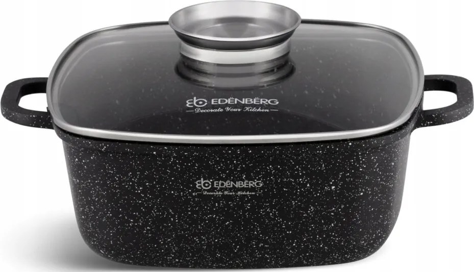 Négyzet alakú fazék adagolóval Fedél Márvány3.7L 22cm Edenberg