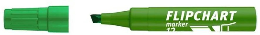 Flipchart marker, 1-4 mm, vágott, ICO Artip 12 , zöld (TICA12Z)