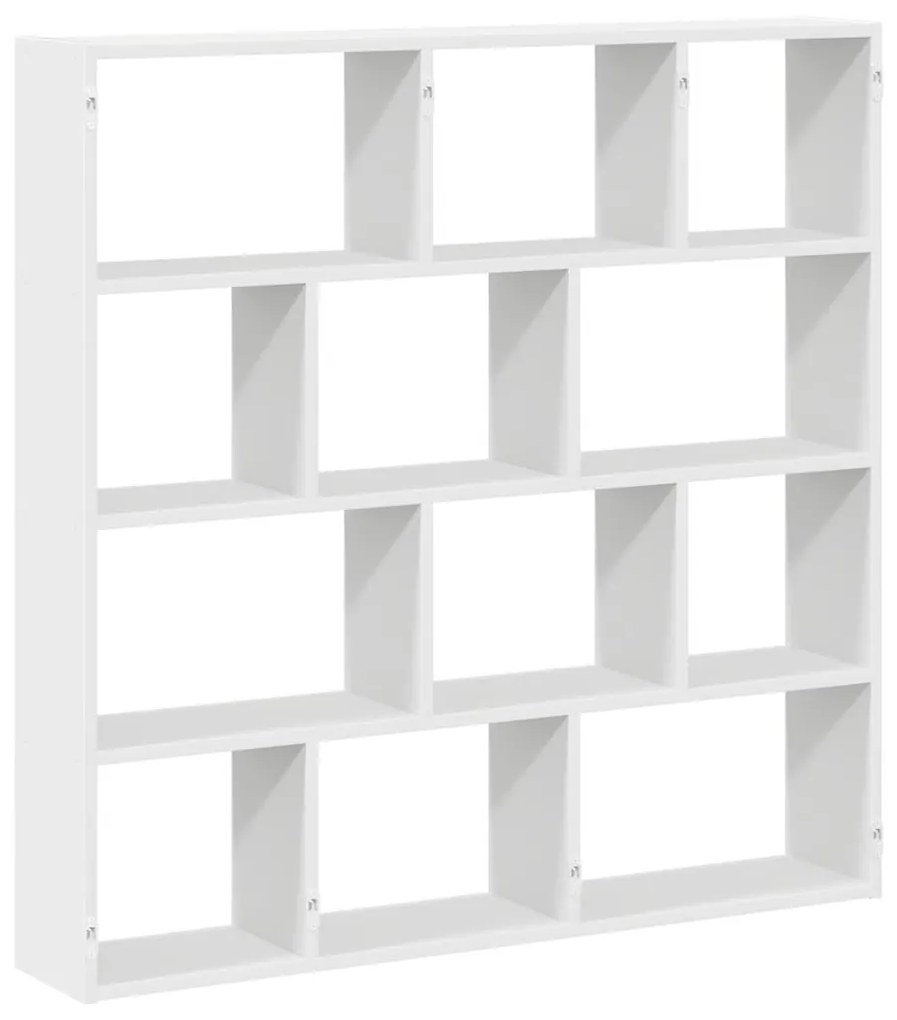 fehér szerelt fa fali kockapolc 12 rekeszes színű