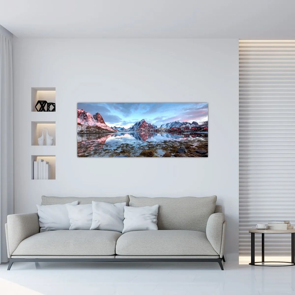 Kép - Napfelkelte Reine felett (120x50 cm)