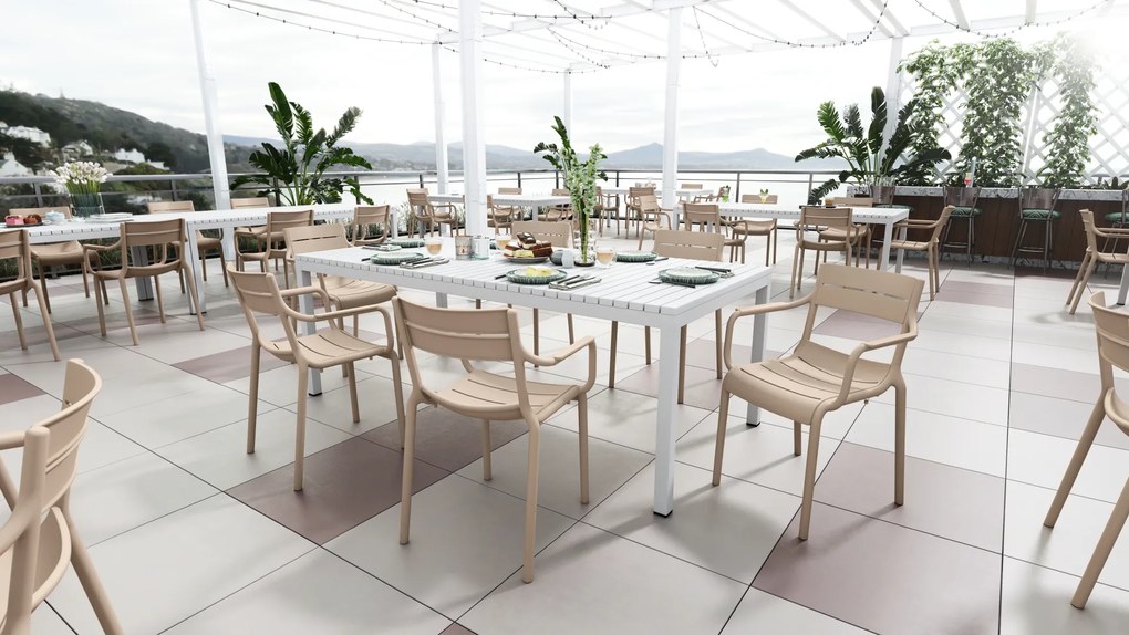 MAZZONI EXPORT LUSSO Beige - MODERN SZÉK KONYHÁBA KERTBE KÁVÉZÓBA (RAKÁSOLHATÓ)