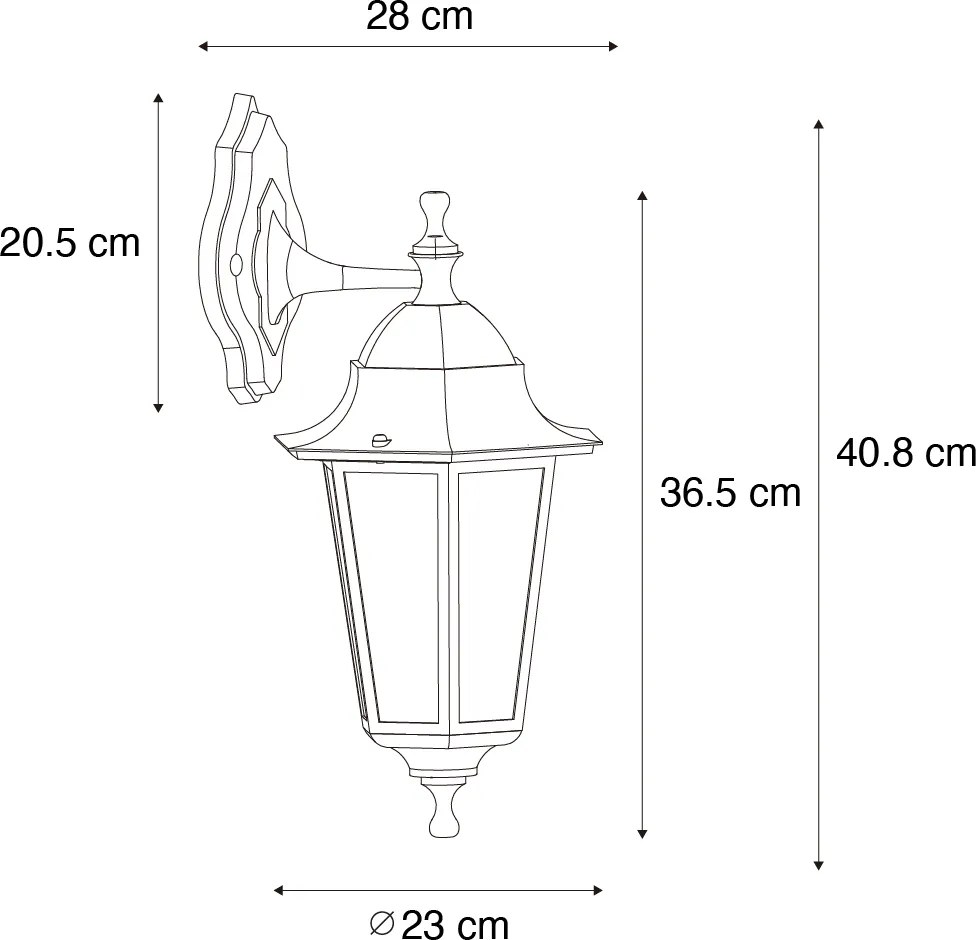 Klasszikus kültéri fali lámpa sötétzöld IP44 - New Orleans le