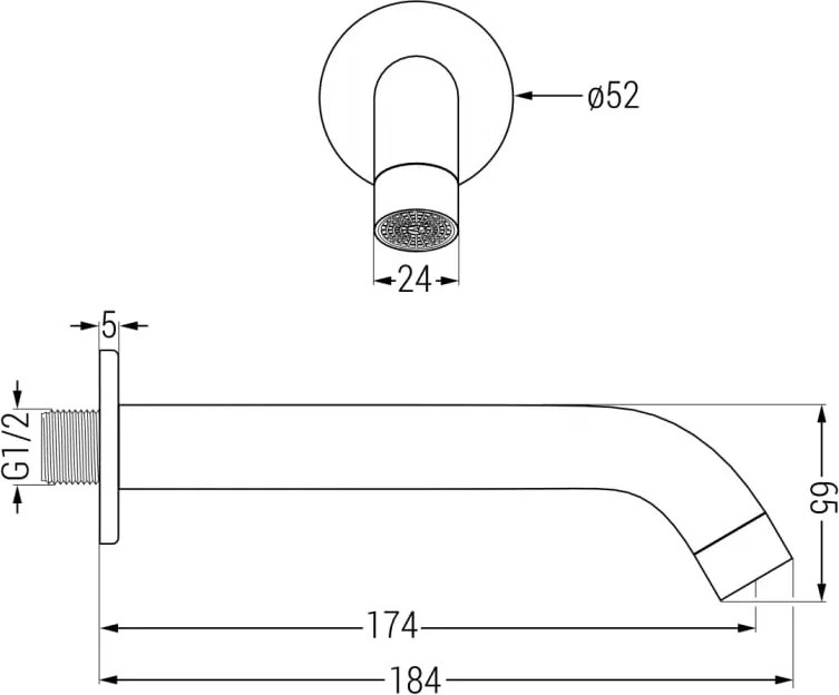 Mexen Kai DR70 kádtöltő-zuhany készlet beépített esőztetővel, 25 cm króm - 77602DR70251-00