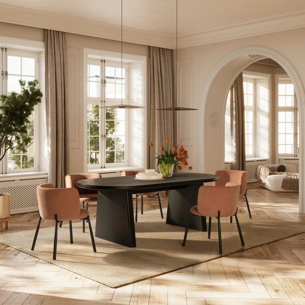 Barackszínű kárpitozott étkezőfotel szett 2 db-os Ginny – MOME