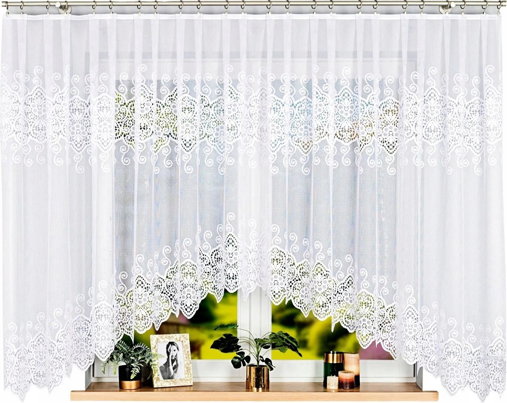 Klasszikus jacquard függöny 300×160 cm fehér, felakasztható