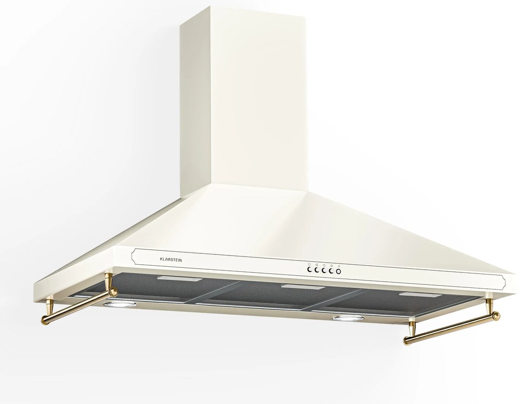 Klarstein Victoria 90, páraelszívó, 90 cm, retro kialakítás, 644,5 m³/ó, 2 LED lámpa