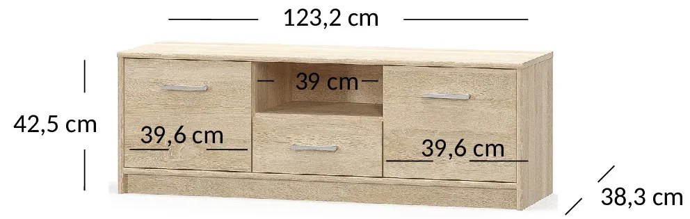 TV asztal Terrell (szonoma tölgy). Akció -17%. 1053286