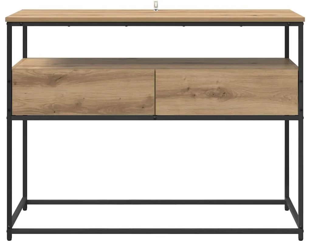 vidaXL Konzolasztal fiókkal Artisan tölgy 100 x 40 x 75 cm Faanyag