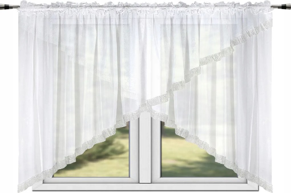 Függöny Kész Strassz Fátyol 150x400 Fehér Gyémánt