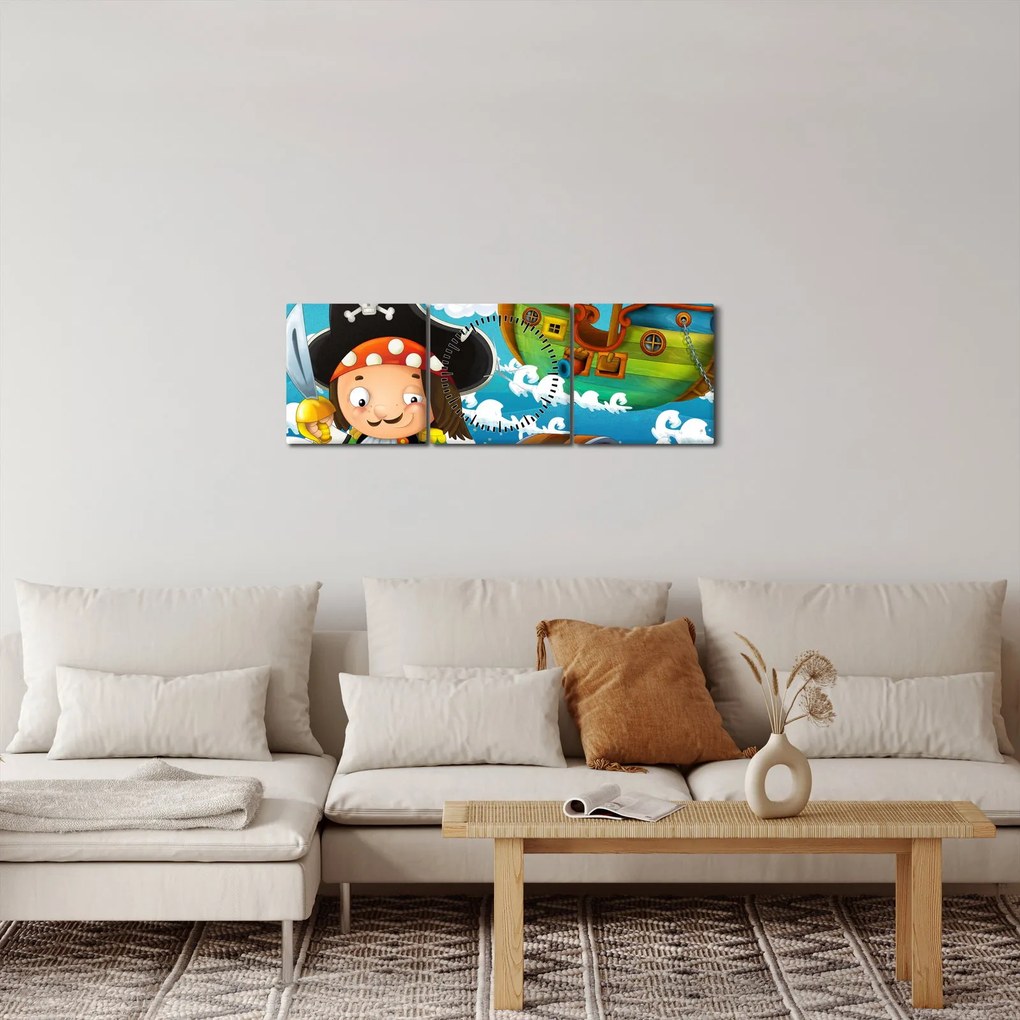 Kép - kalóz kincs (órával) (90x30 cm)