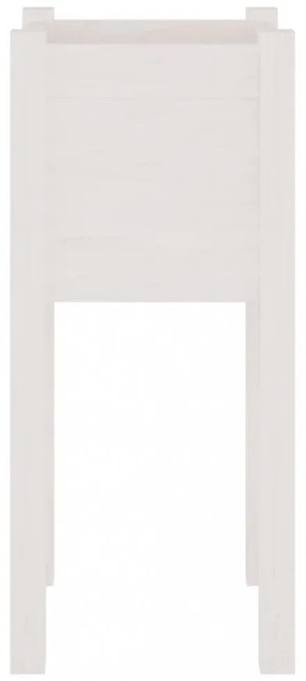 2 db fehér tömör fenyőfa kerti virágtartó 31 x 31 x 70 cm