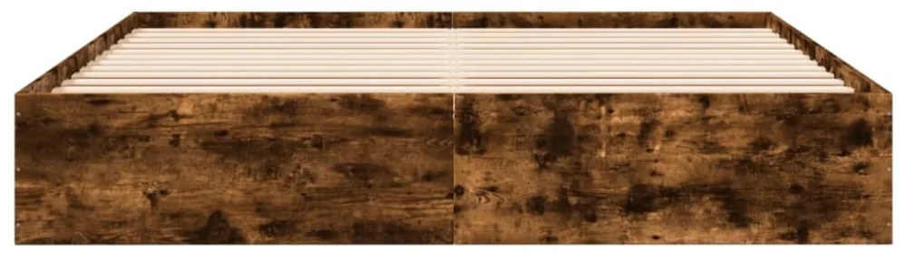 füstös tölgy színű szerelt fa ágykeret 200 x 200 cm