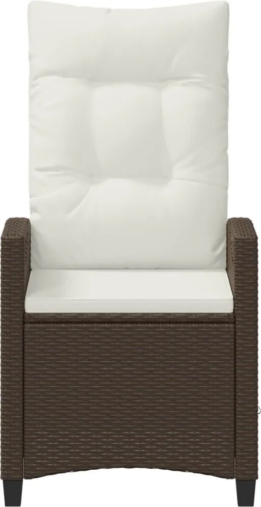 Fekvő Kerti Szék Barna és Krém 56 x 60 x 112 cm polirattan