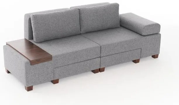 3 személyes kanapéágy Perenna Linen - Szürke