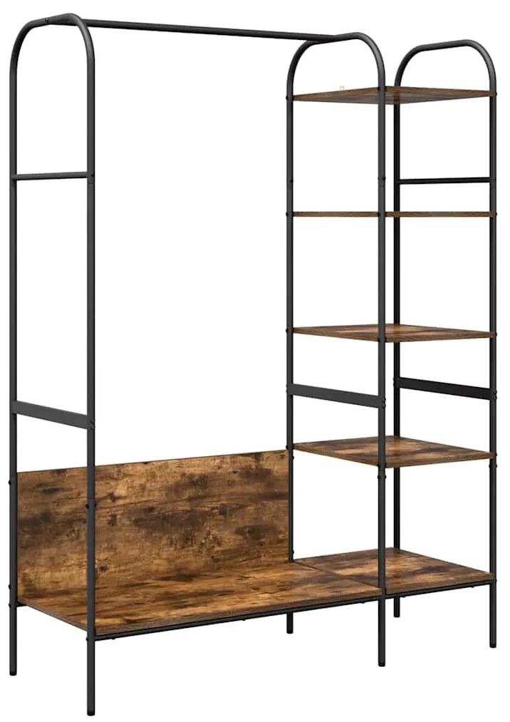 vidaXL Ruhafogó polcokkal Barna Tölgy 120 x 44 x 160 cm Faanyag