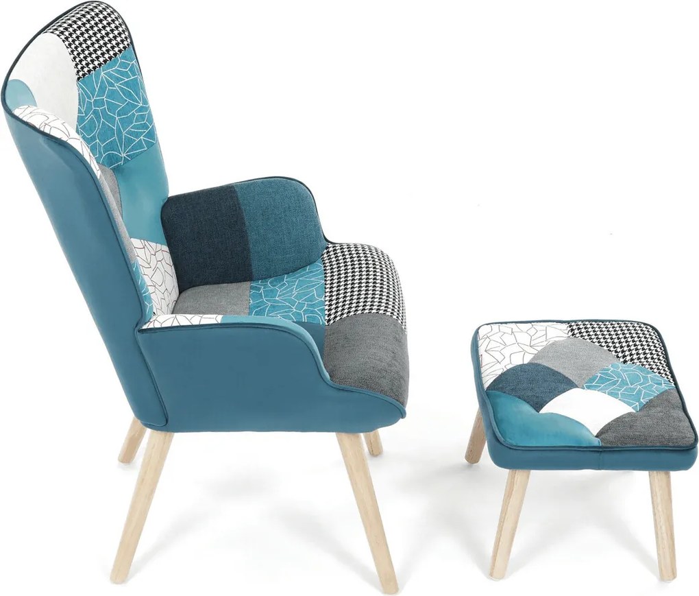 Többszínű relaxfotel, szövet kárpitozással, AK-305B PWBL2