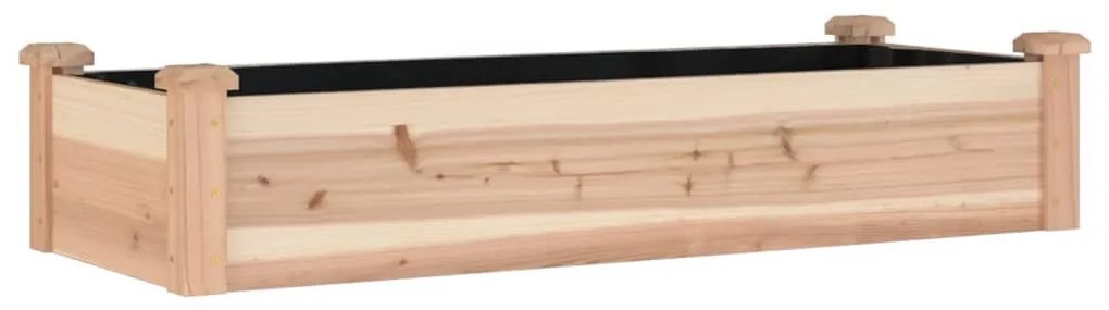 tömör fenyőfa kerti magaságyás béléssel 120x45x25 cm