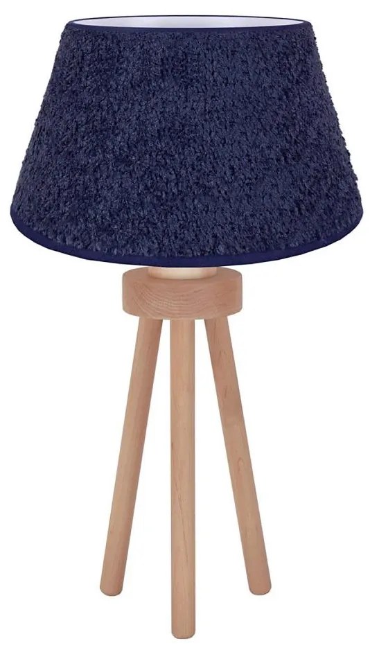 Duolla - Asztali lámpa BOUCLE 1xE27/15W/230V átm. 28 cm kék/fa