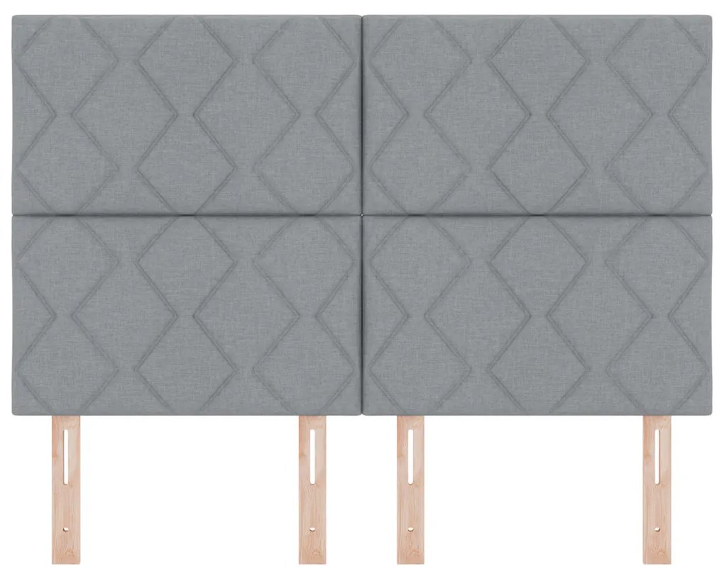 LED Fejtámla Gyémánt Blokk Mintázattal Világosszürke 144 cm Szövet