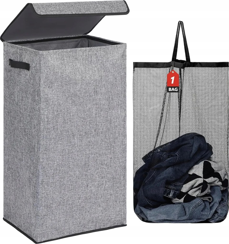 Dokehom szennyestartó kosár 100 l Szürke 1 Rekeszes