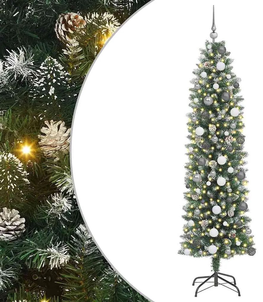 Mű Karcsú Karácsonyi Fa Zöld 210 cm PVC és műanyag