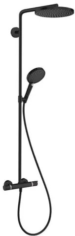 Hansgrohe Raindance Select S zuhanyrendszer termosztatikus csapteleppel matt fekete 27633670