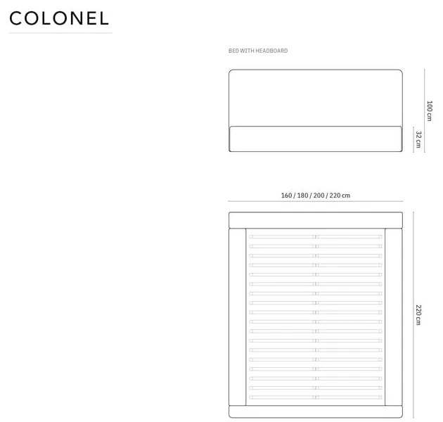 Bézs kárpitozott ágyneműtartós franciaágy ágyráccsal 160x200 cm Colonel – Cosmopolitan Design