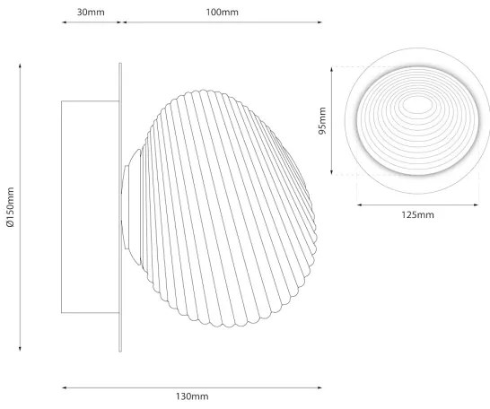 LED fali lámpa BOLLA LED/3W/230V arany/füstös bézs