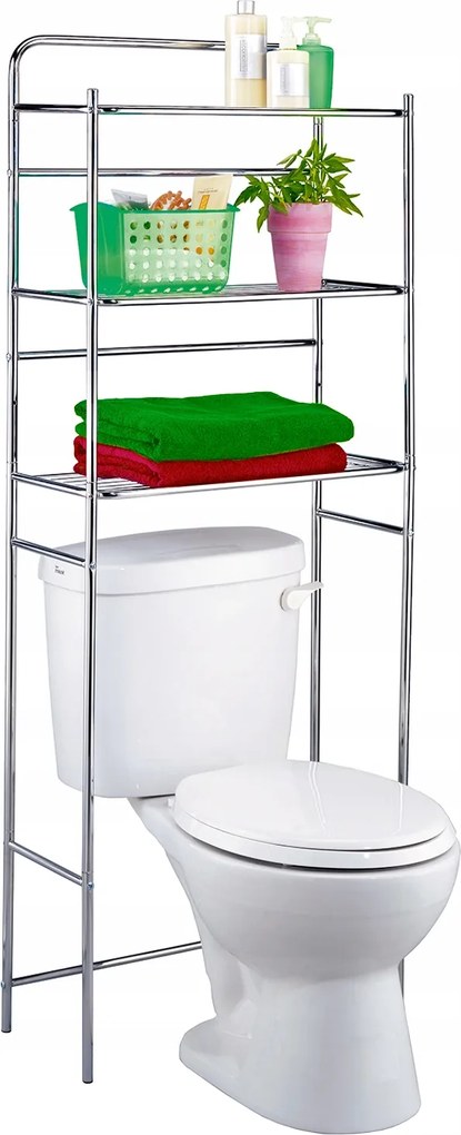 Mosógép feletti polc WC-hez 3 szintes fürdőszoba szekrény Tatkraft Tanken