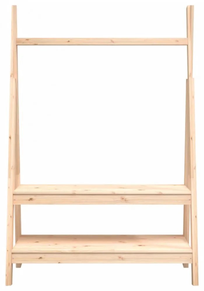 tömör fenyőfa ruhatartó állvány 100 x 45,5 x 150 cm