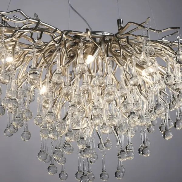 Paul Neuhaus 2192-55 - Csillár zsinóron ICICLE 10xG9/40W/230V 50x100 cm króm