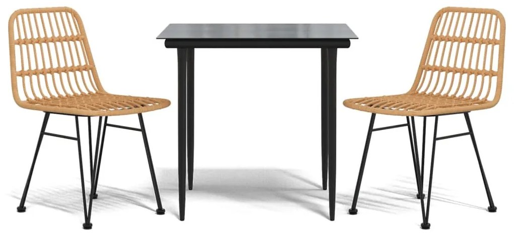 3 részes polirattan kerti étkezőgarnitúra