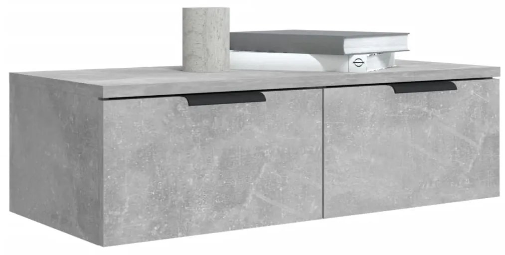 2 db betonszürke szerelt fa fali szekrény 68 x 30 x 20 cm