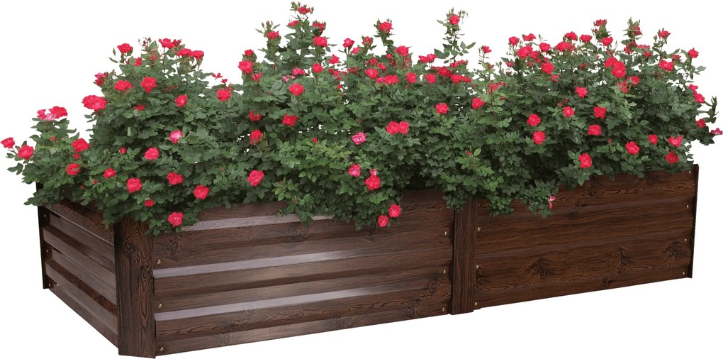 Magasított virágágy, barna, acél, NONKY TYP 7