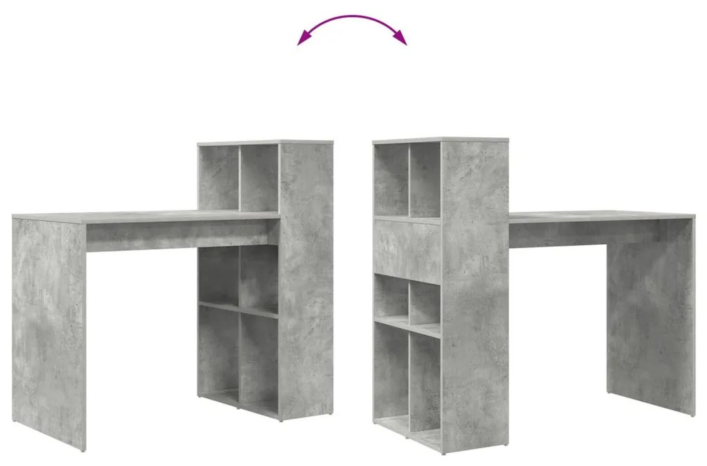 Íróasztal Beton szürke Mérnöki fa betonfelülettel Közepes