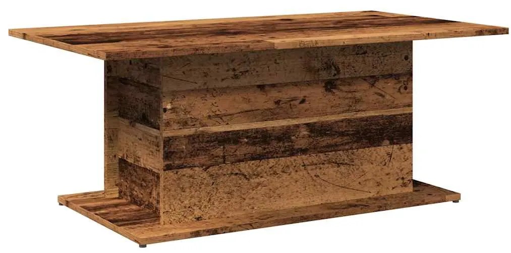 antik fa színű szerelt fa dohányzóasztal 102 x 55,5 x 40 cm
