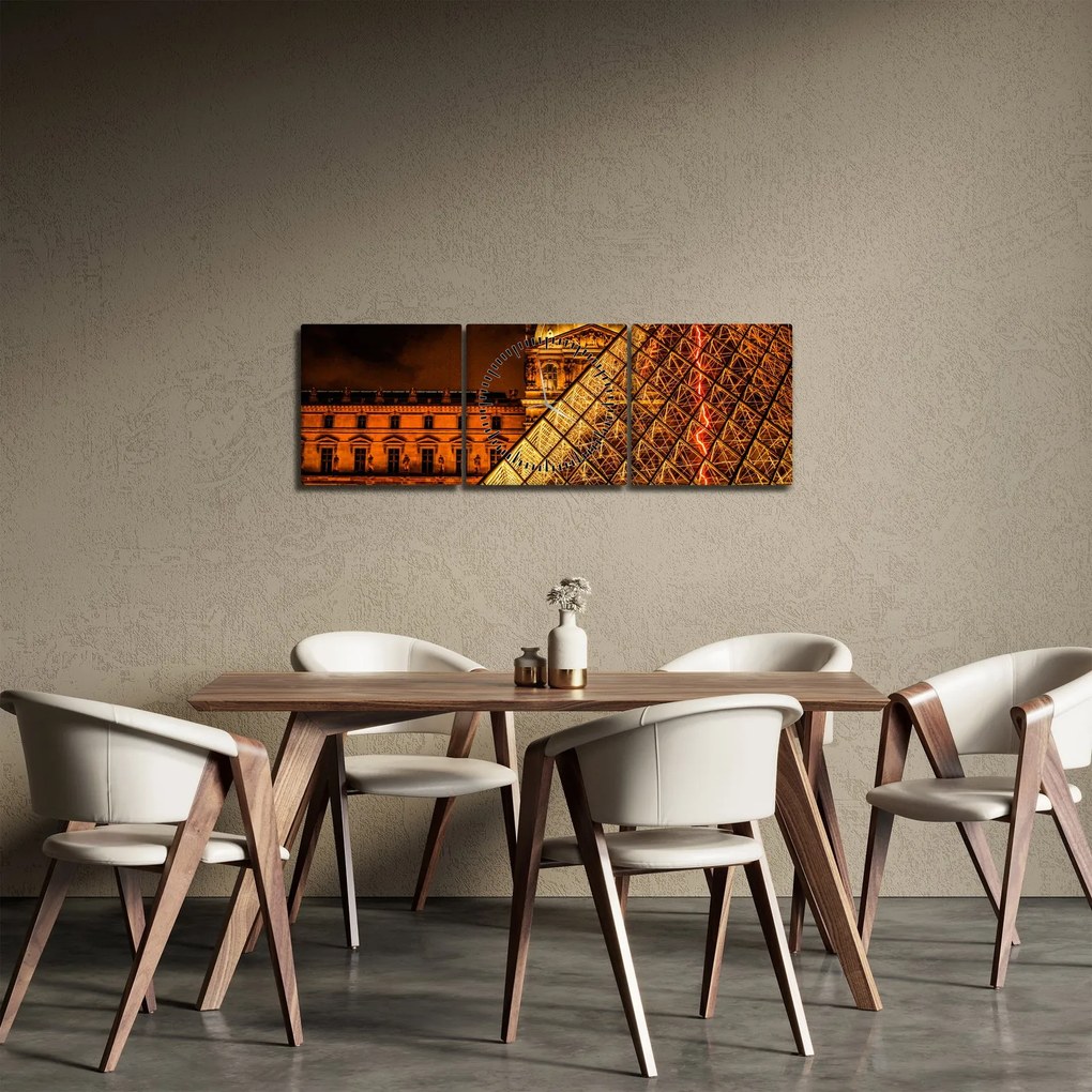 A párizsi Louvre képe (órával) (90x30 cm)
