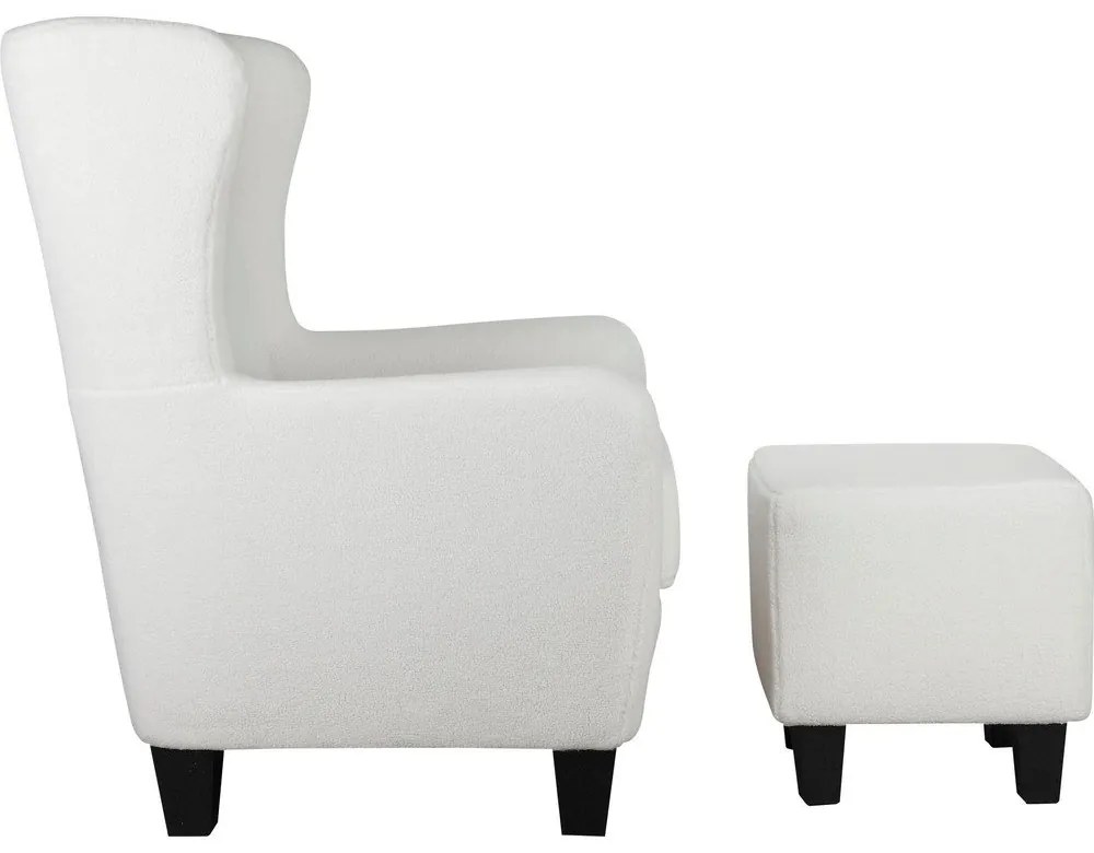 Fehér bársony füles fotel Zhili - Støraa