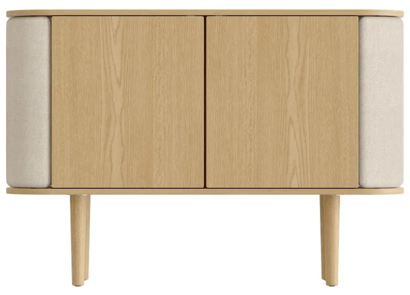 Bézs-natúr színű alacsony komód tölgyfa dekorral 109x75 cm Treasures – UMAGE