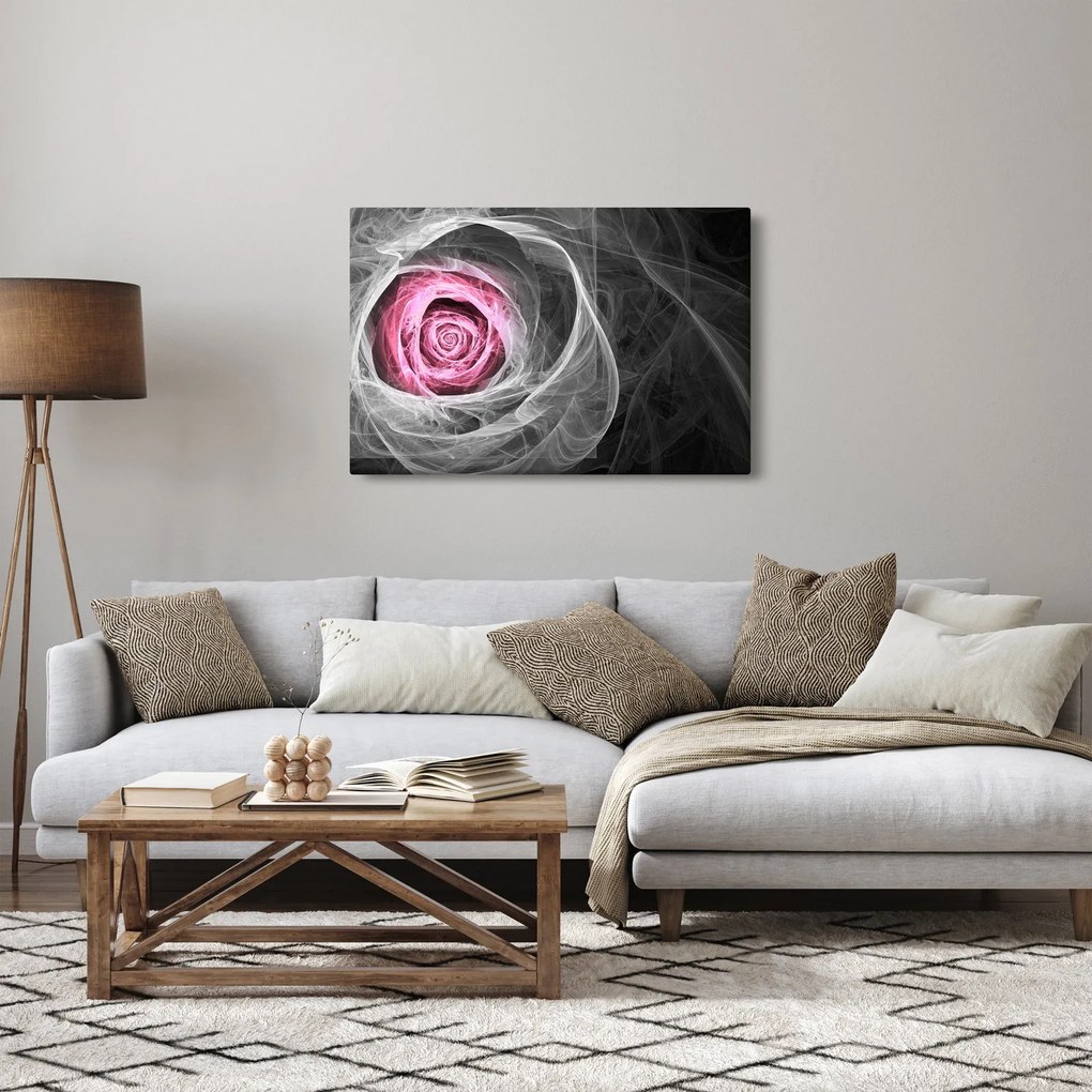 Kép - Absztrakt rózsa, fukszia (90x60 cm)