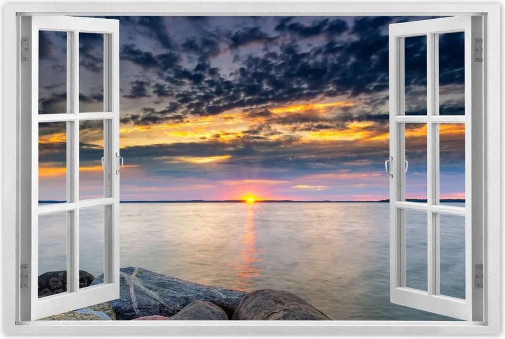 Poszterek 60x40 Sziklák Tenger Naplemente