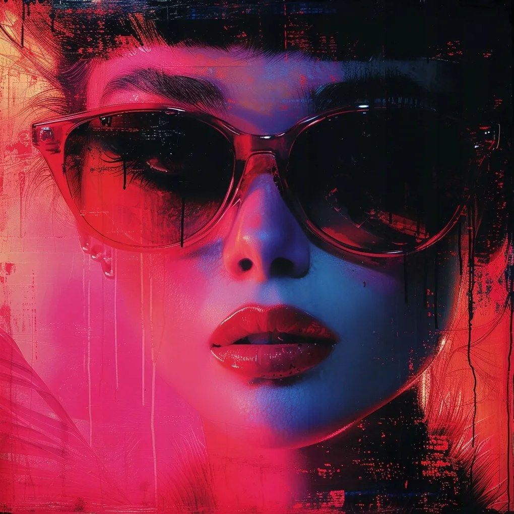 Canvas Vászonkép Női Portré Glamour Fashion Neon Urban 40x40