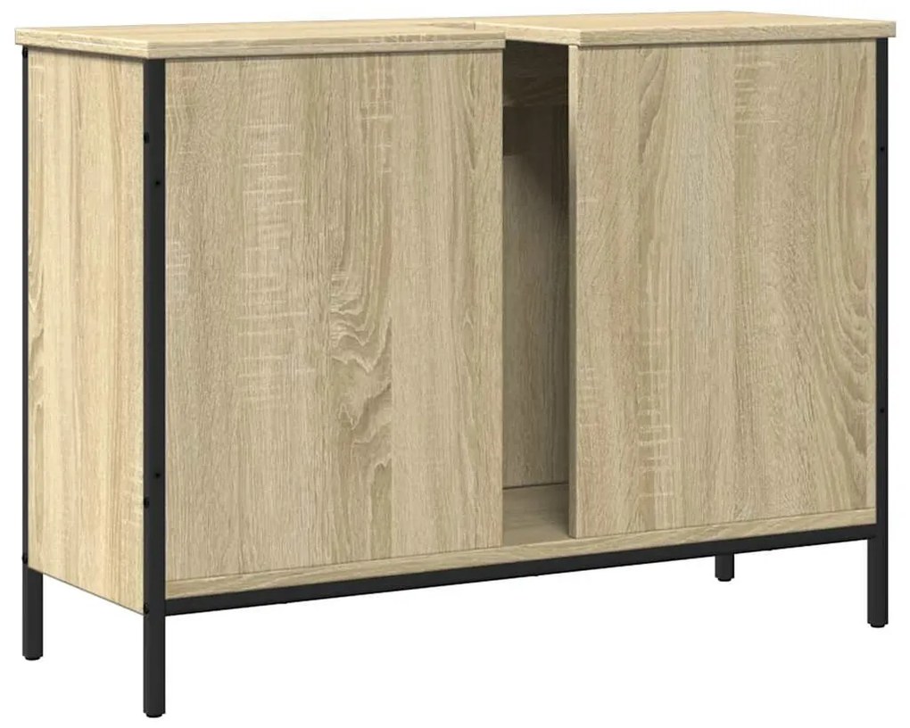sonoma tölgy szerelt fa fürdőszobai mosdószekrény 80x30x60 cm