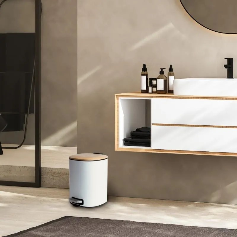 Erga Osti, lágyan záródó szemetes 5L, barna-fehér, ERG-YKA-CH.OSTI-WHT