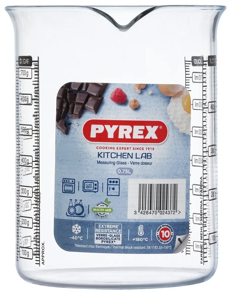 Pyrex üveg mérőpohár 0,75 l, 11 x 14 cm