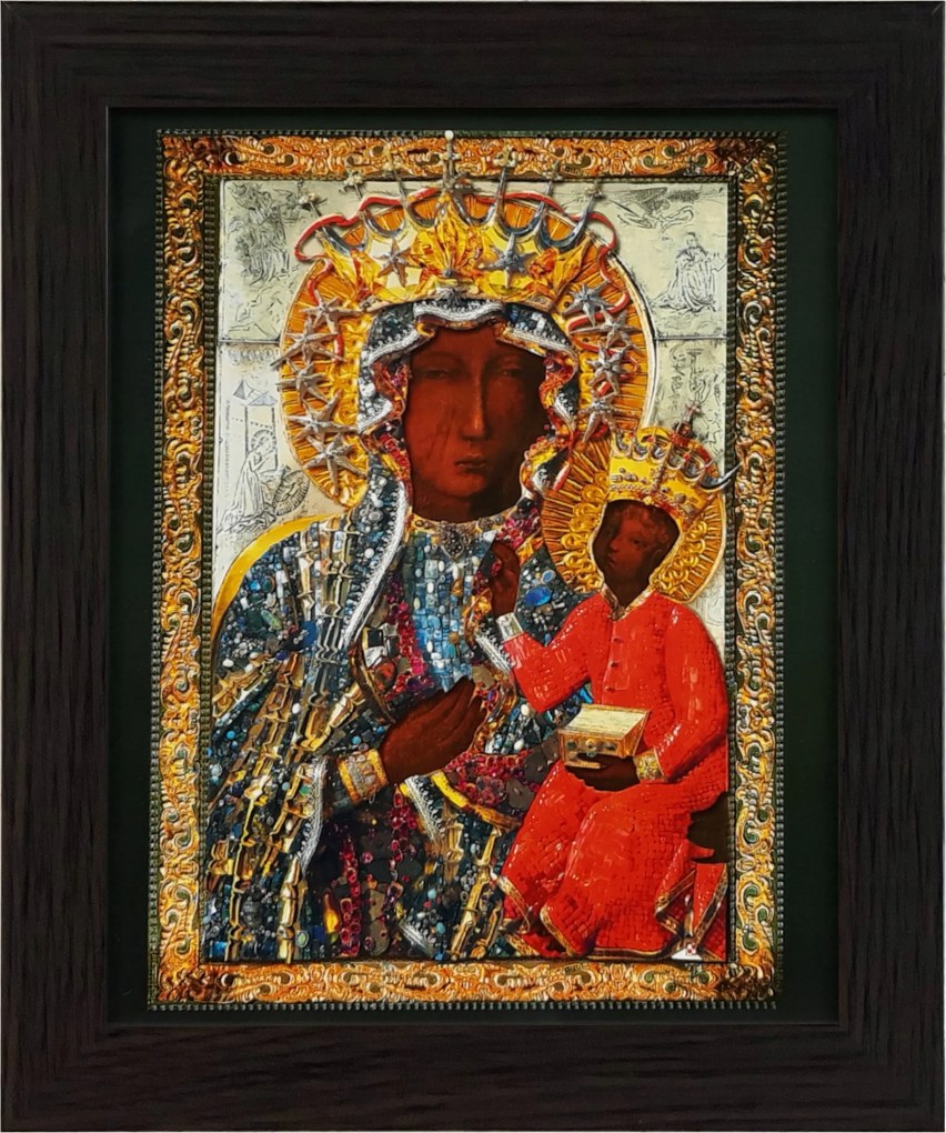 Vászonkép 30x25 Szűz Mária Wenge Keret