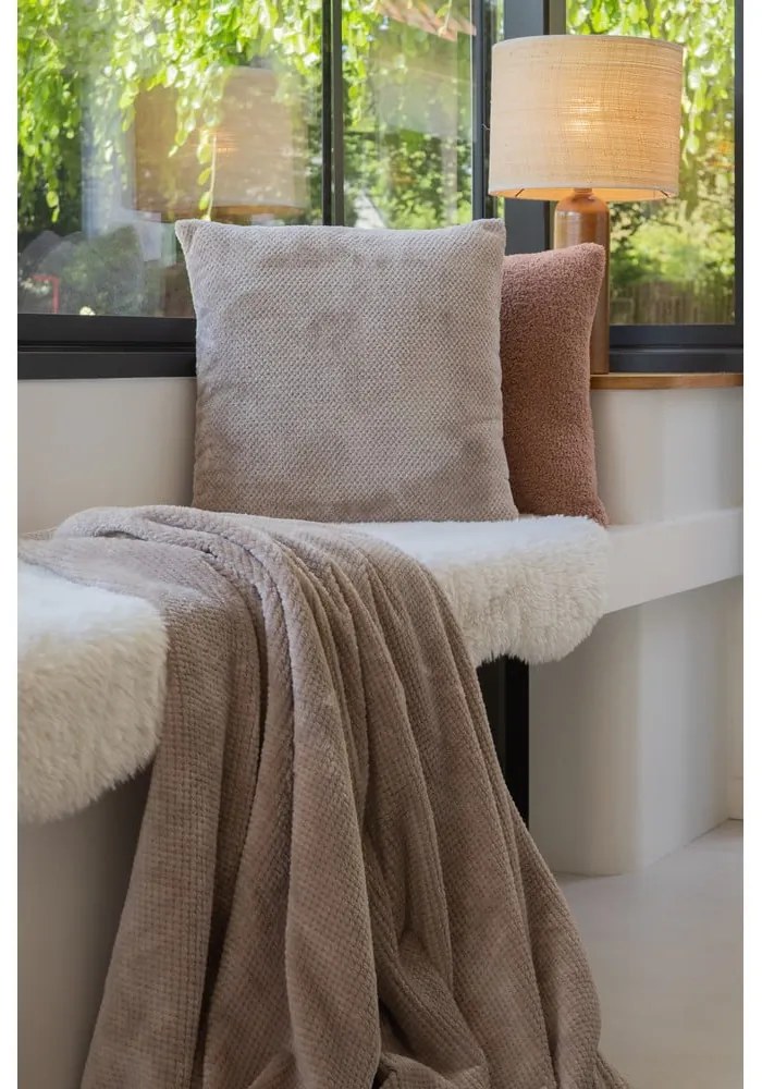 Szürkésbarna mikroplüss takaró 150x200 cm Pippa – Tiseco Home Studio