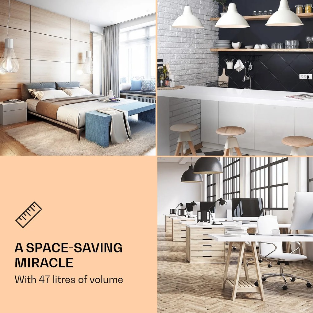 Klarstein Beersafe L Quartz, hűtőszekrény, 47 liter, 2 polc, panoráma üvegajtó, fehér