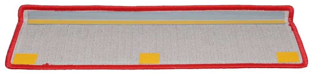 15 db piros lépcsőszőnyeg 65x21x4 cm