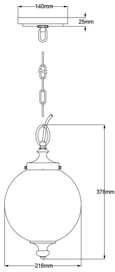 Feiss FE-PARKMAN-PS-PN - Csillár láncon PARKMAN 1xE27/60W/230V